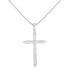 10K White Gold 3/8 cttw Diamond Cross Pendant Necklace (H-I, I2-I3) - Evallys.com # #