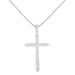 10K White Gold 3/8 cttw Diamond Cross Pendant Necklace (H-I, I2-I3) - Evallys.com # #