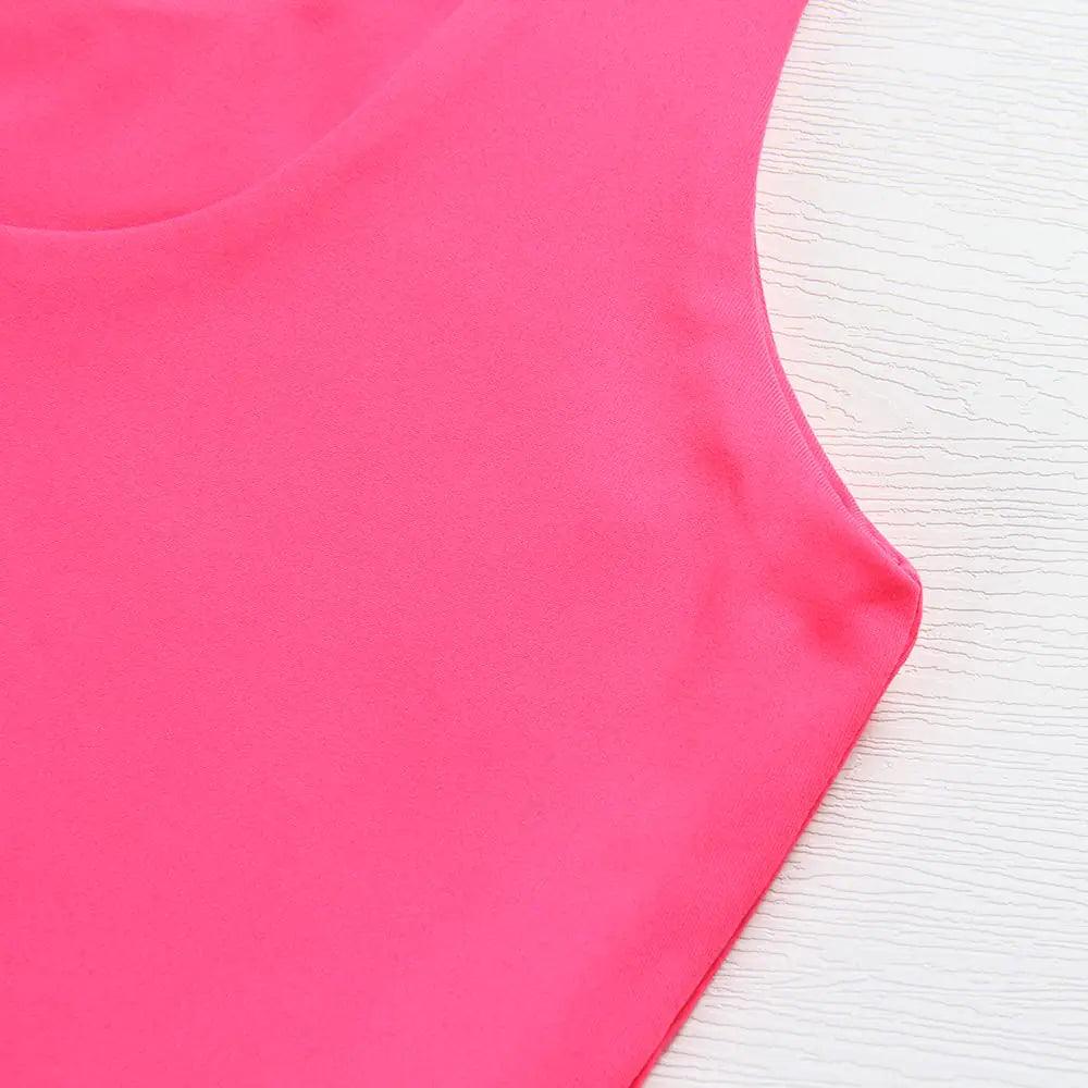 Artfish Women's Sleeveless Strappy Tank Square Neck Double Layer Workout Fitness Casual Basic Crop Tops X-Small Fluo Red - Evallys.com # #