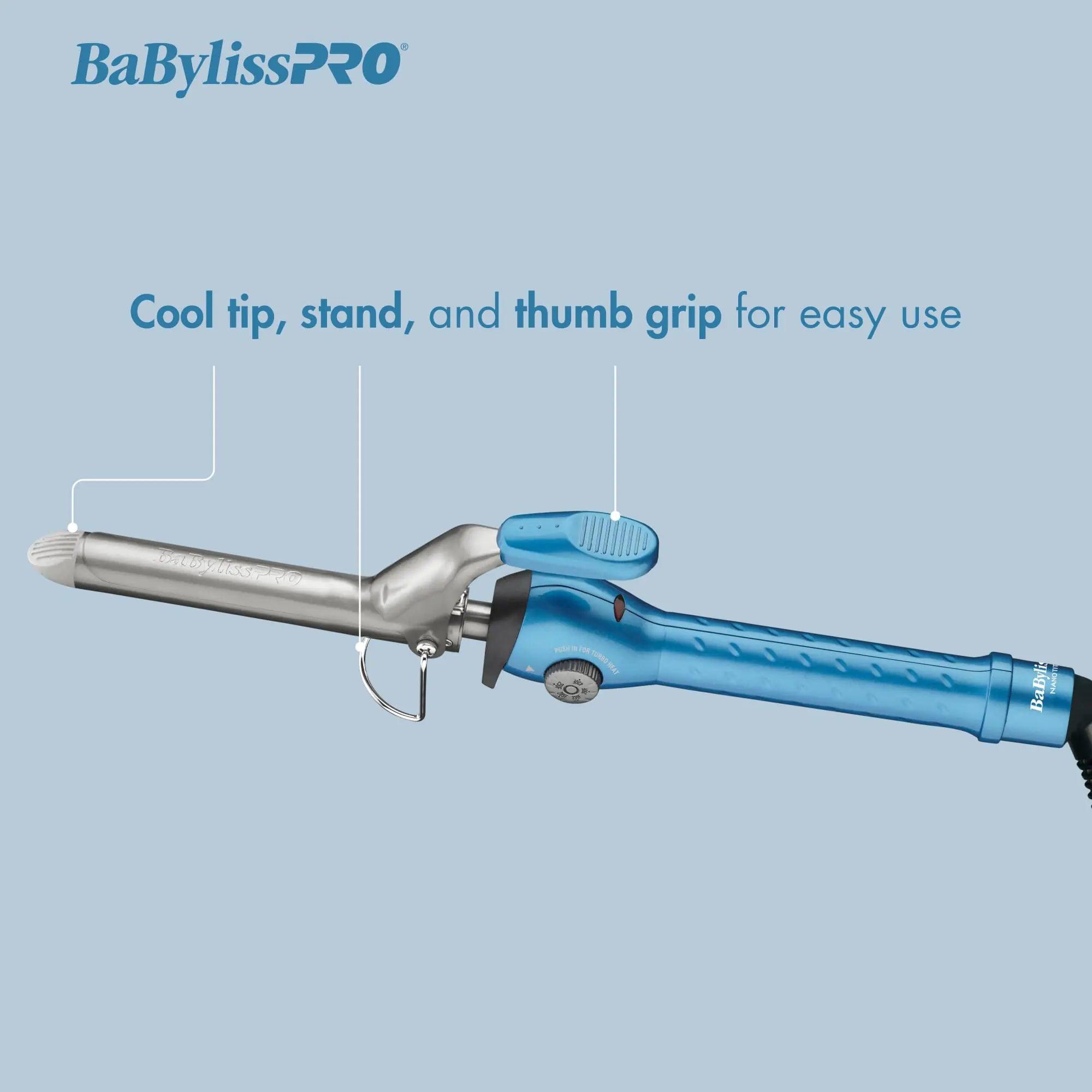 BaBylissPRO Nano Titanium Spring Curling Iron 3/4 Inch - Evallys.com # #