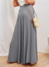 Dokotoo Pants for Women Casual Elastic Waist Wide Leg Pants with Pockets X-Large 1 Gray - Evallys.com # #