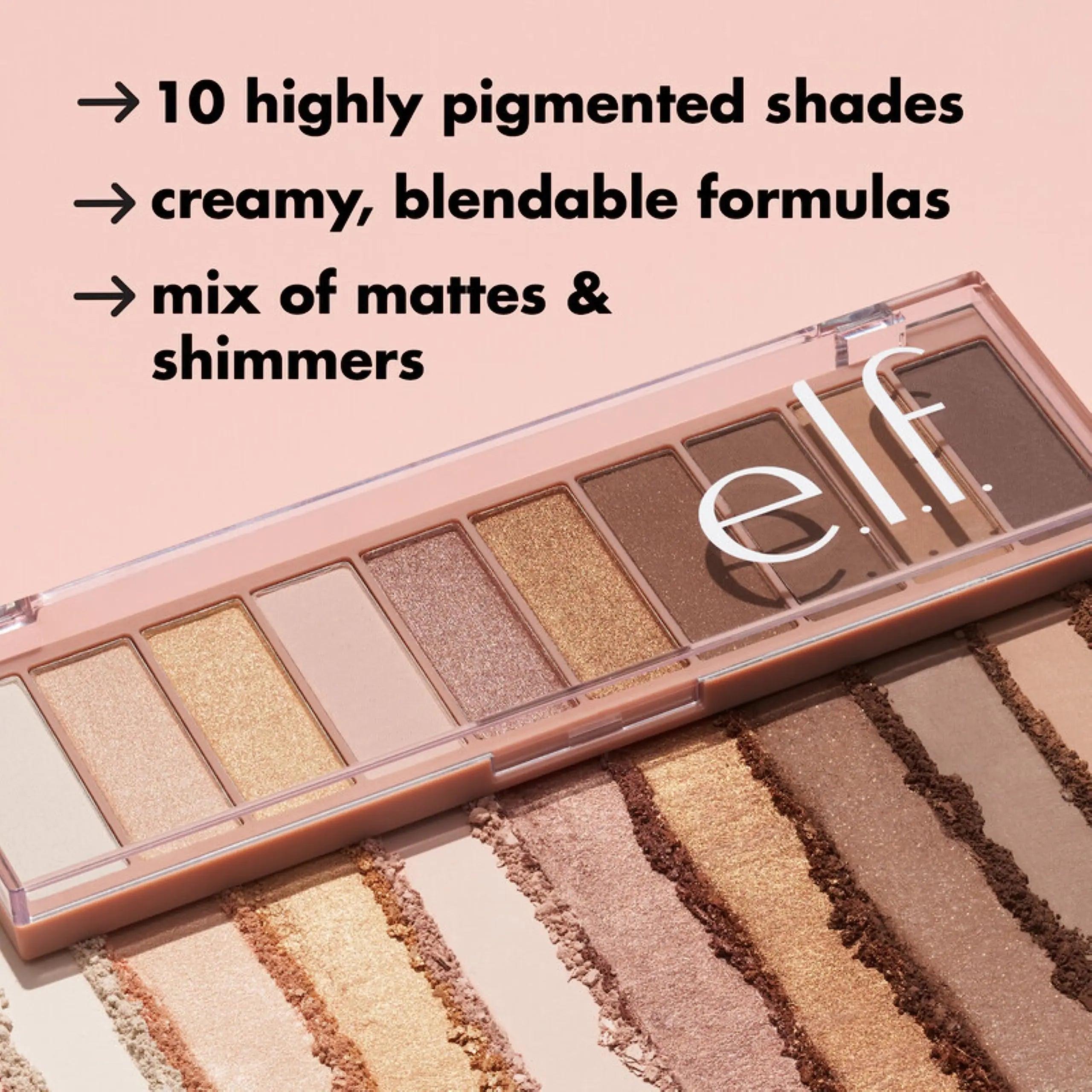 e.l.f. Perfect 10 Eyeshadow Palette, Ten Ultra-pigmented Nude Shades, Blendable Formula, Vegan & Cruelty-free, Everyday Smoky (Packaging May Vary) 1 Ounce (Pack of 1) - Evallys.com # #