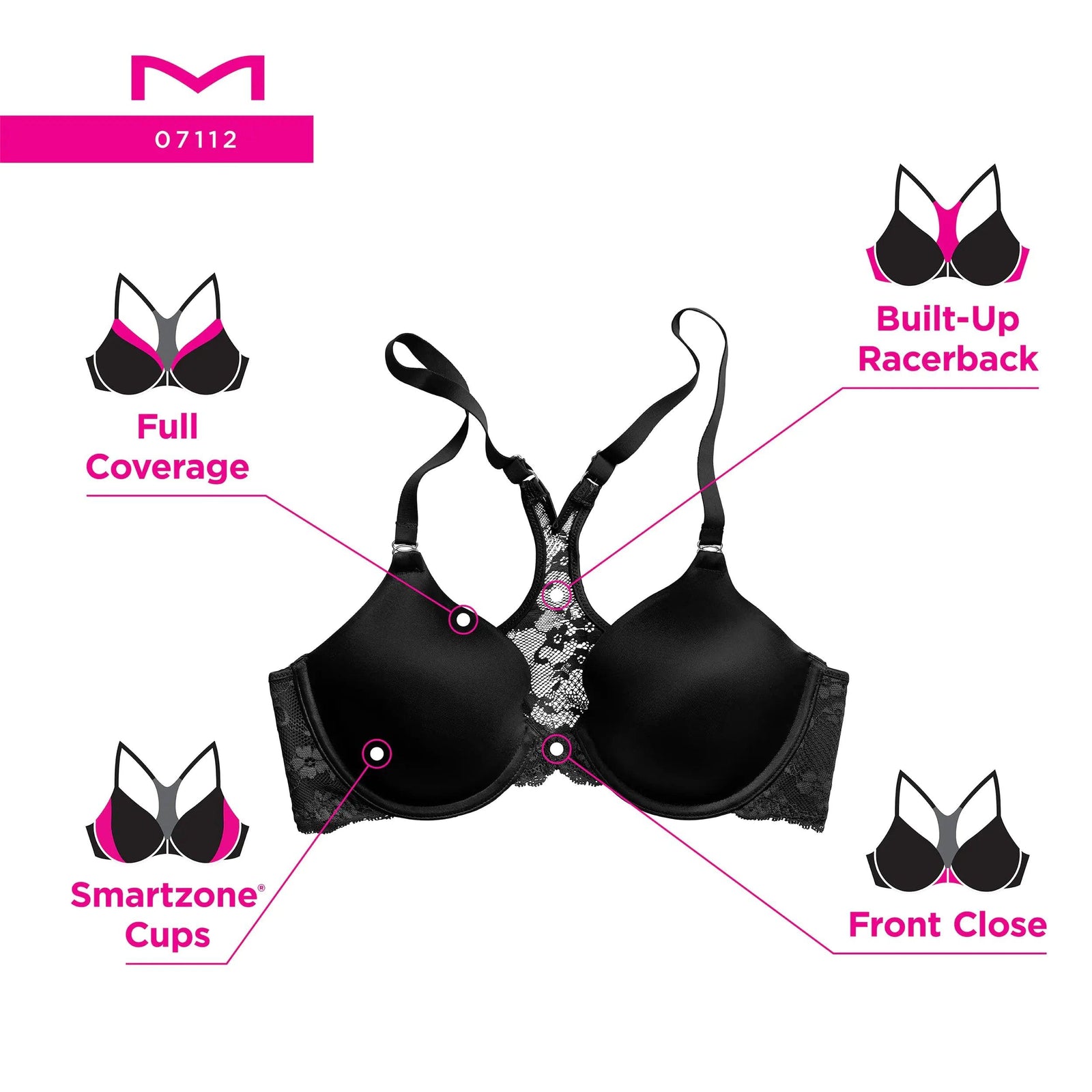 Maidenform Womens One Fab Fit Everyday Full Coverage Racerback Bra 34C Urchin Teal/Bleached Indigo - Evallys.com # #