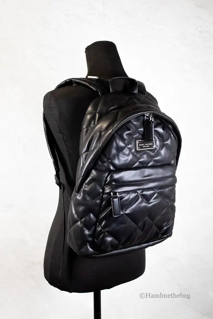 Marc Jacobs Moto Pillow Medium Black Quilted Backpack - Evallys.com # #