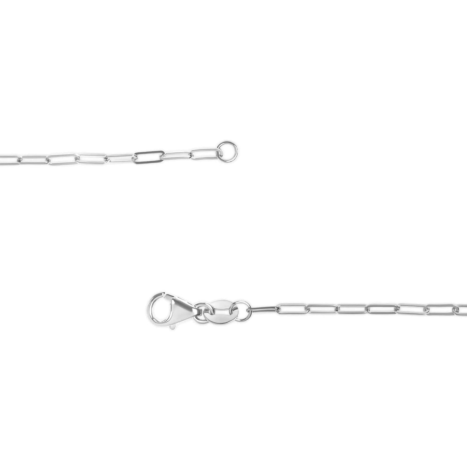 Unisex Solid 14K Gold 1.5mm Paperclip Chain Necklace - Choice of Length and Metal Color - Evallys.com