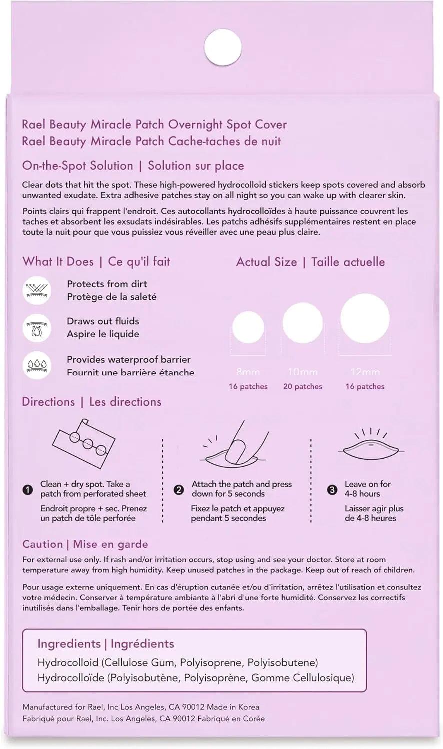Rael Pimple Patches, Miracle Overnight Spot Cover - Hydrocolloid Acne Patch for Face, Zit & Blemish, Thicker & Extra Adhesion, All Skin Types, Vegan, Cruelty Free, 3 Sizes (104 Count) 104 Count (Pack of 1) - Evallys.com # #