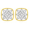 10K Yellow Gold Plated .925 Sterling Silver 1/4 cttw Diamond "Flower in a Box" Stud Earrings (I-J Color, I2-I3 Clarity) - Evallys.com # #