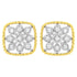 10K Yellow Gold Plated .925 Sterling Silver 1/4 cttw Diamond "Flower in a Box" Stud Earrings (I-J Color, I2-I3 Clarity) - Evallys.com # #