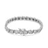 .925 Sterling Silver 1.0 Cttw Round Diamond Miracle Plate and "S" Link Tennis Bracelet (I-J Color, I3 Clarity) - 7" - Evallys.com # #