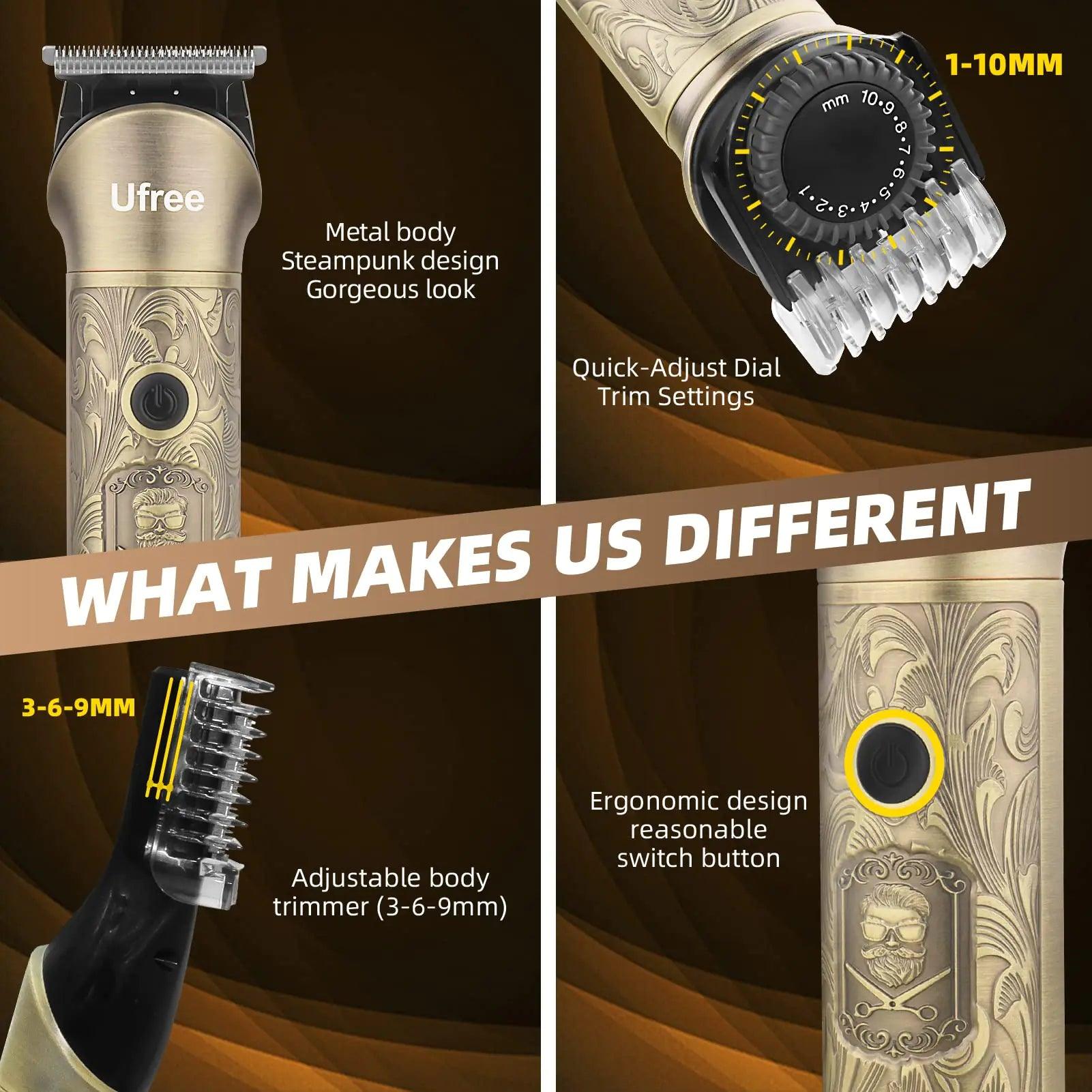 Ufree Beard Trimmer for Men, Cordless Hair Clippers, Electric Razor Shavers for Men, Shaving Kit for Mustache Body Nose Ear Hair Facial, 7 in 1 Beard Grooming Kit Fathers Gifts for Dad - Evallys.com # #