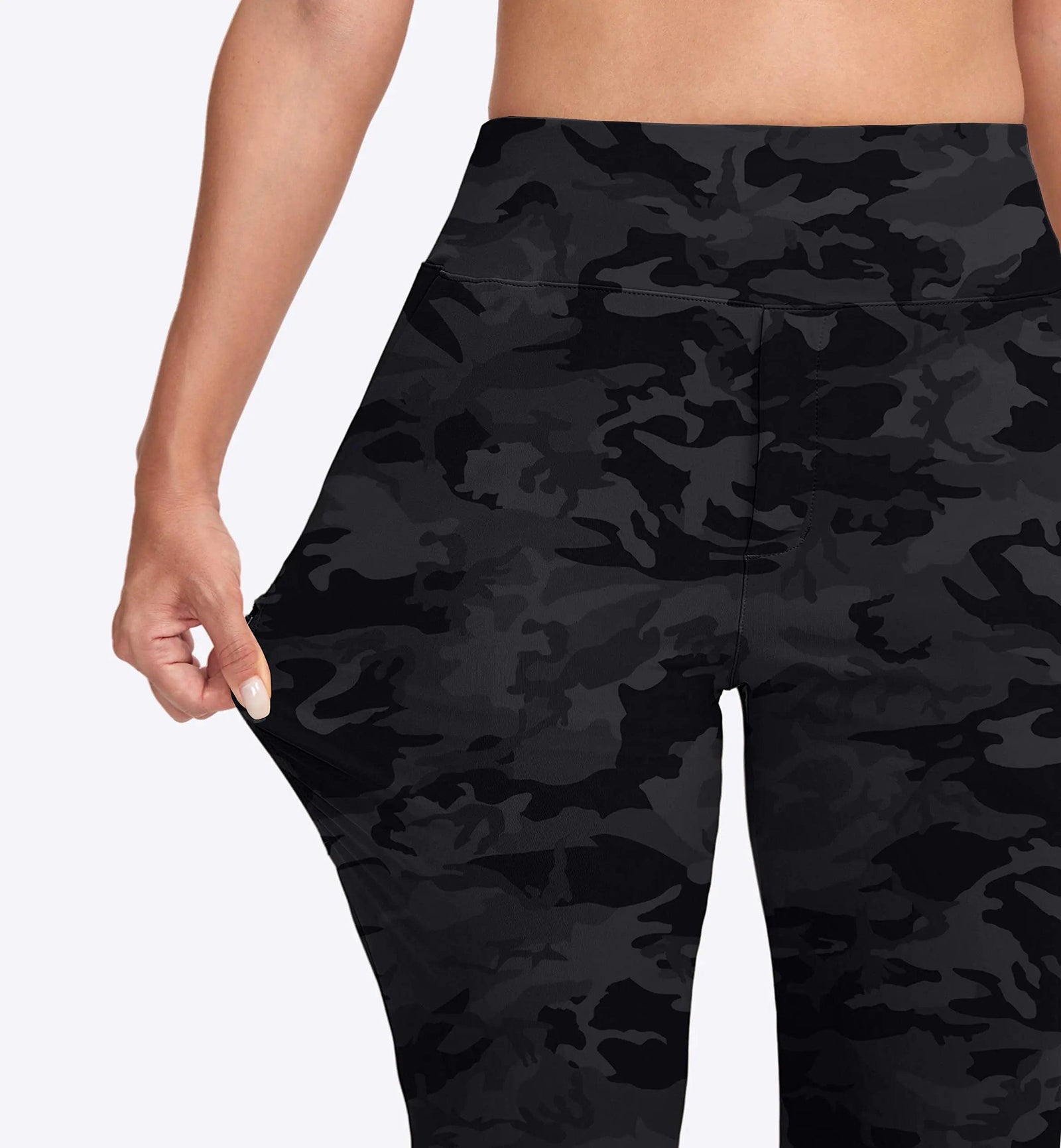 YYV Women's Golf Pants Stretch Work Ankle Pants High Waist Dress Pants with Pockets for Yoga Business Travel Casual Medium Grey Camo - Evallys.com # #