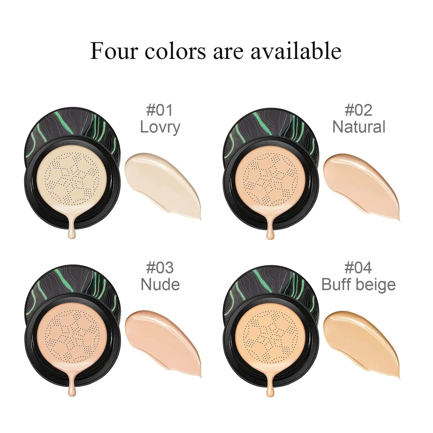 Mushroom Head Air Cushion CC Cream, BB Cream Face Makeup Foundation for Mature Skin Moisturizing Concealer Brighten Long-Lasting, Even Skin Tone for All Skin Types (2PCS Ivory) 1.5 Fl Oz (Pack of 1) 2PCS Ivory - Evallys.com # #