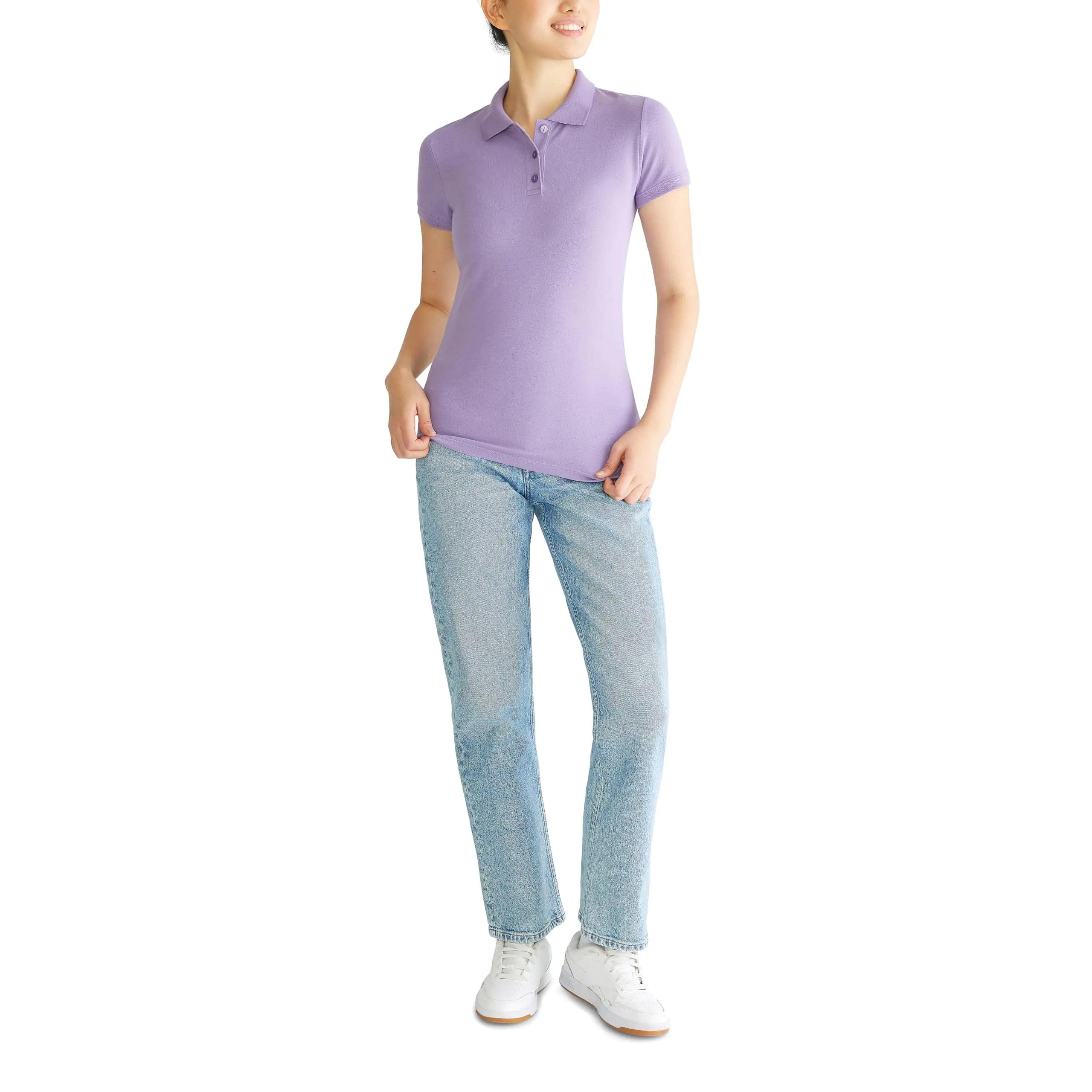 AEROPOSTALE Women's Aero Uniform Polo Short Sleeve X-Small Purple Haze - Evallys.com # #