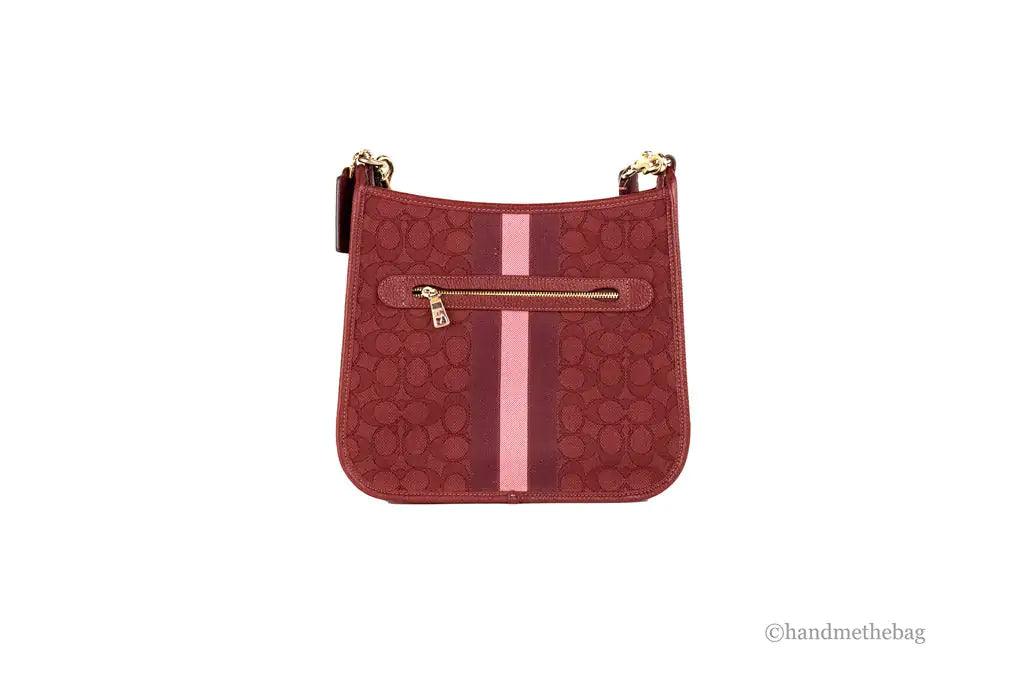 Coach Dempsey Red Apple Jacquard Canvas Patch File Crossbody - Evallys.com # #