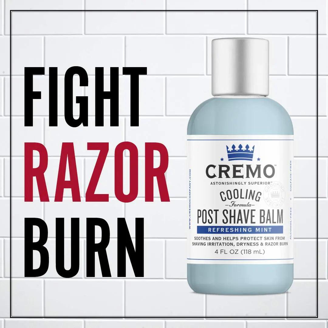 Cremo Astonishingly Superior Razor Refills, (4 Pack) & Cooling Formula Post Shave Balm, Soothes, Cools And Protects Skin From Shaving Irritation, Dryness and Razor Burn, 4 Oz Refills + Shave Balm - Evallys.com # #