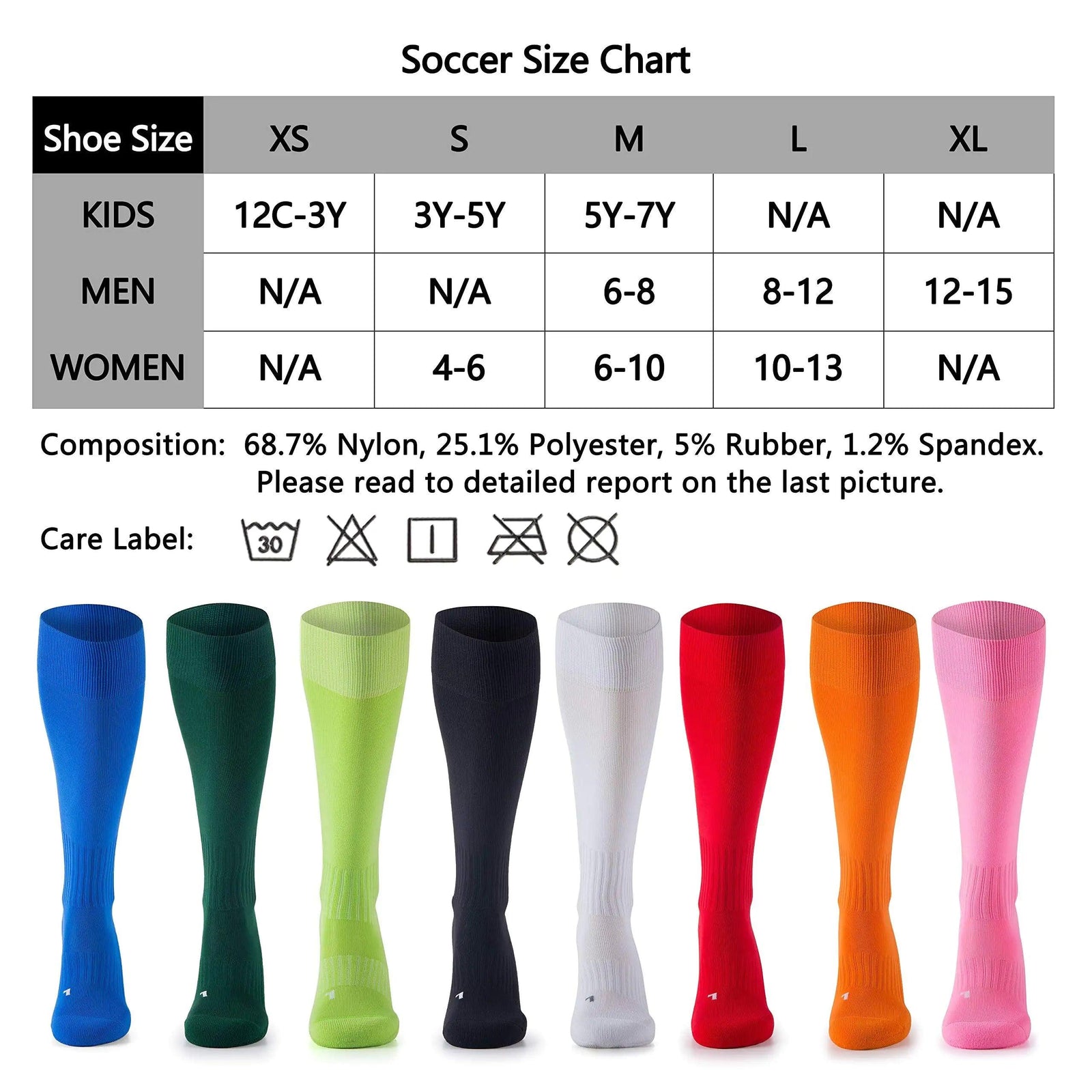 CS CELERSPORT 2/3 Pack Soccer Softball Baseball Socks for Youth Kids Adult Multi-Sport Compression Socks X-Small Black (2 Pack) - Evallys.com # #