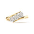 10K Yellow Gold 1/4 Cttw Diamond Cluster 3 Stone Style Bypass Ring (I-J Color, I1-I2 Clarity) - Evallys.com # #