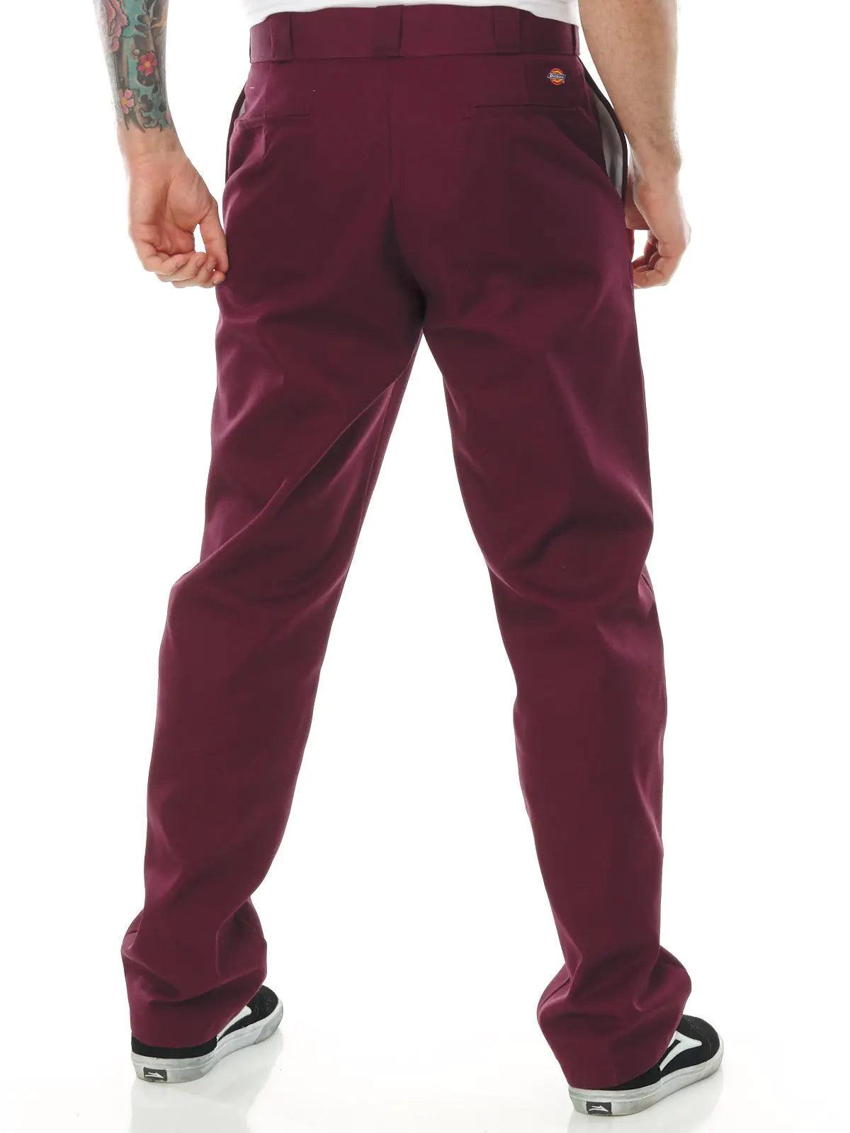 Dickies Men's Original 874 Work Pants 32W x 30L Maroon V1 - Evallys.com # #