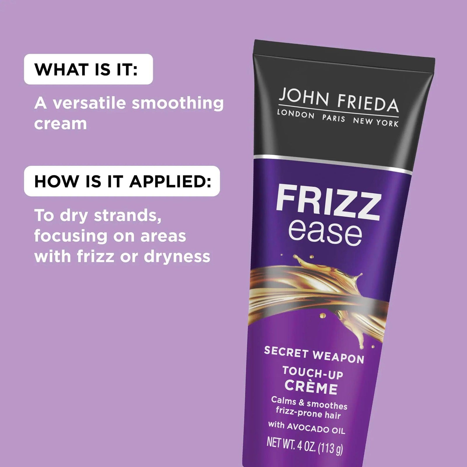 John Frieda Frizz Ease Secret Weapon Touch-Up Crème, Anti-Frizz Styling Cream, Helps to Calm and Smooth Frizz-prone Hair, 1 Oz Bottle (Pack of 24) 1 Fl Oz (Pack of 24) - Evallys.com # #