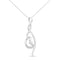 Espira 10K White Gold 1/10 cttw Diamond Swirl Pendant Necklace (I-J, I1-I2) - Evallys.com # #