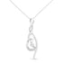 Espira 10K White Gold 1/10 cttw Diamond Swirl Pendant Necklace (I-J, I1-I2) - Evallys.com # #