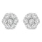 14K White Gold 1/3 Cttw Floral Cluster Diamond Stud Earrings with Screw backs (I-J Color, SI2-I1 Clarity	) - Evallys.com # #