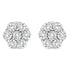 14K White Gold 1/3 Cttw Floral Cluster Diamond Stud Earrings with Screw backs (I-J Color, SI2-I1 Clarity	) - Evallys.com # #