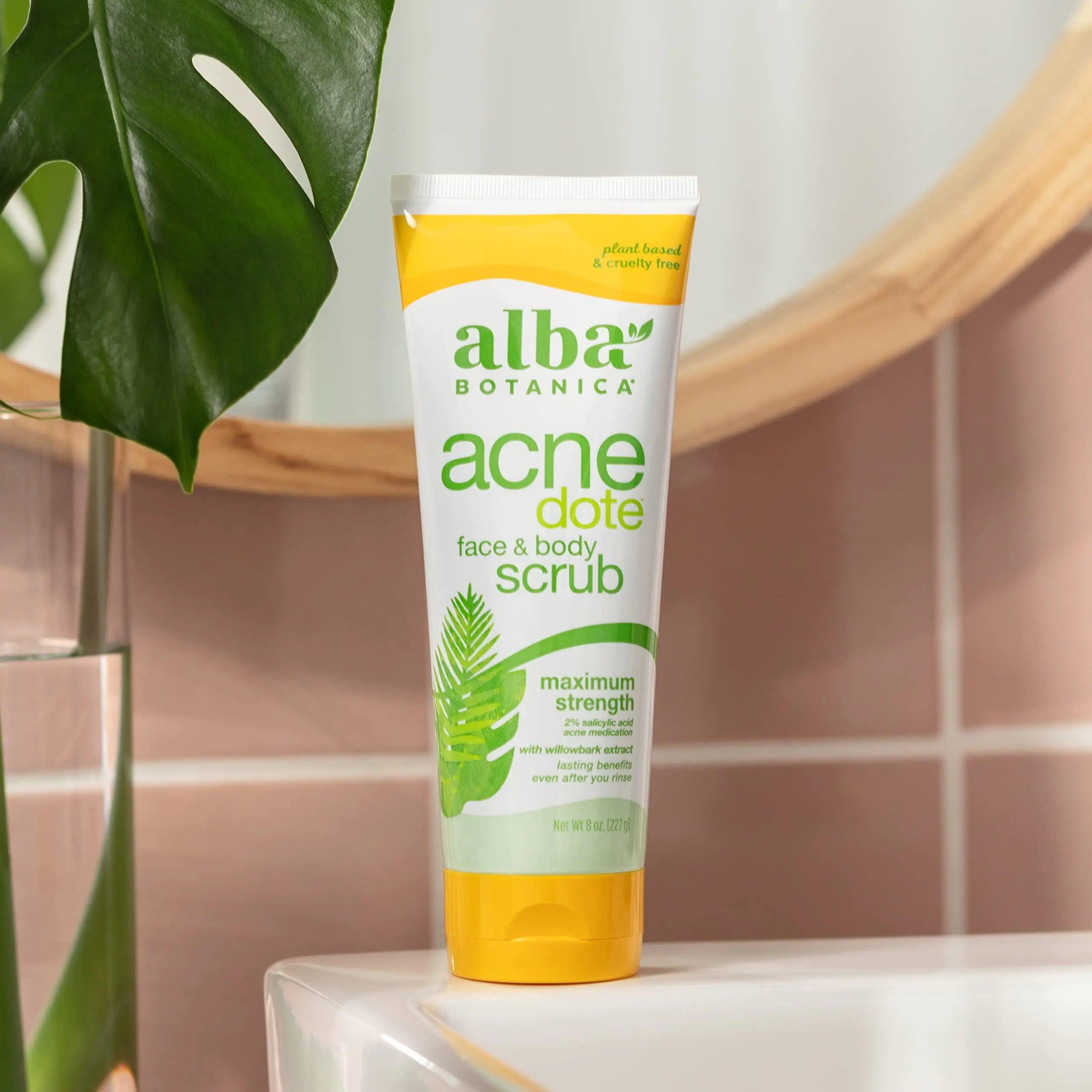 Alba Botanica Acnedote Maximum Strength Face & Body Scrub, 8 Oz 8 Ounce (Pack of 1) - Evallys.com # #