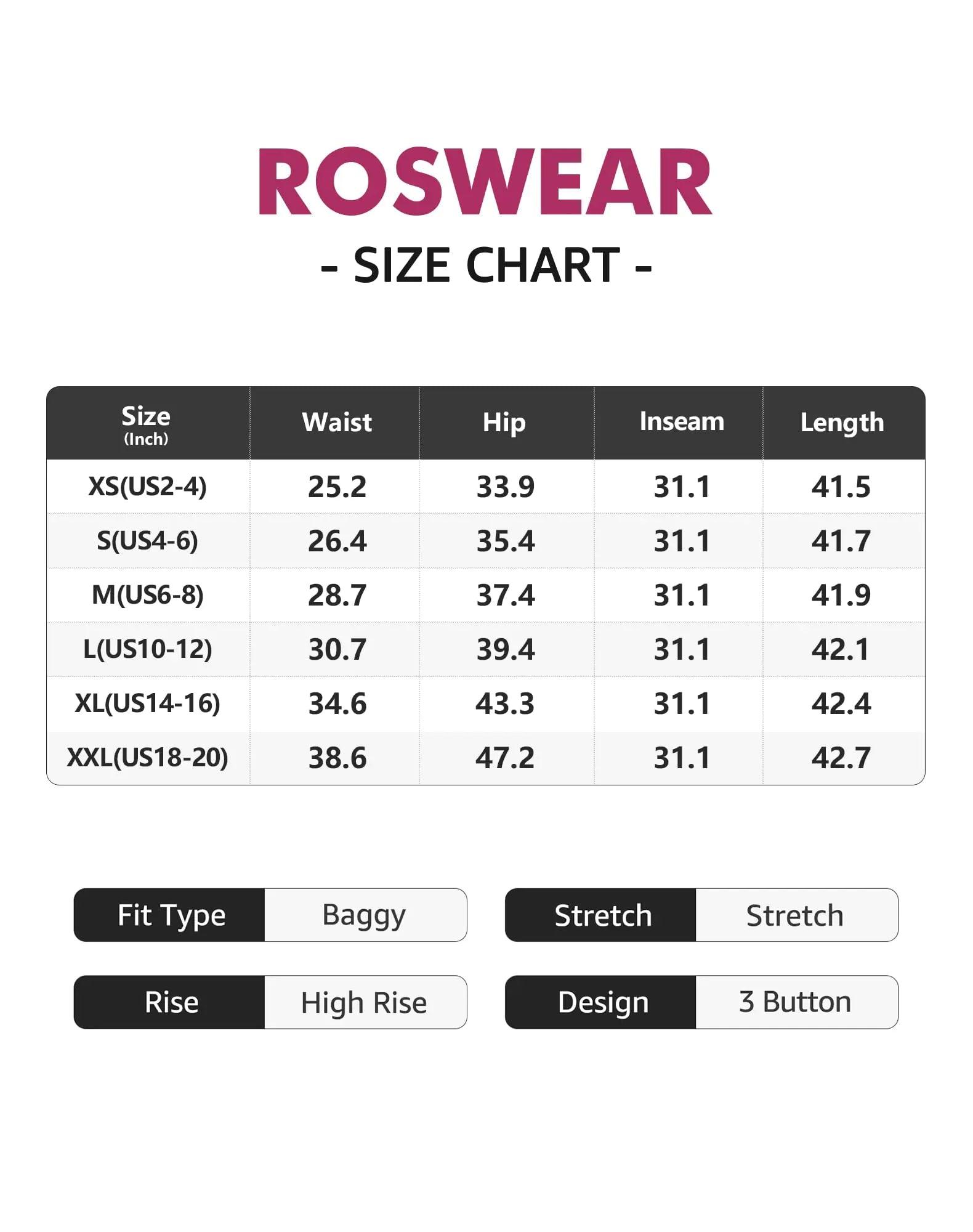 roswear Women's Wide Leg Jeans Casual High Waisted Stretch Baggy Loose Denim Pants X-Large Blue - Evallys.com # #