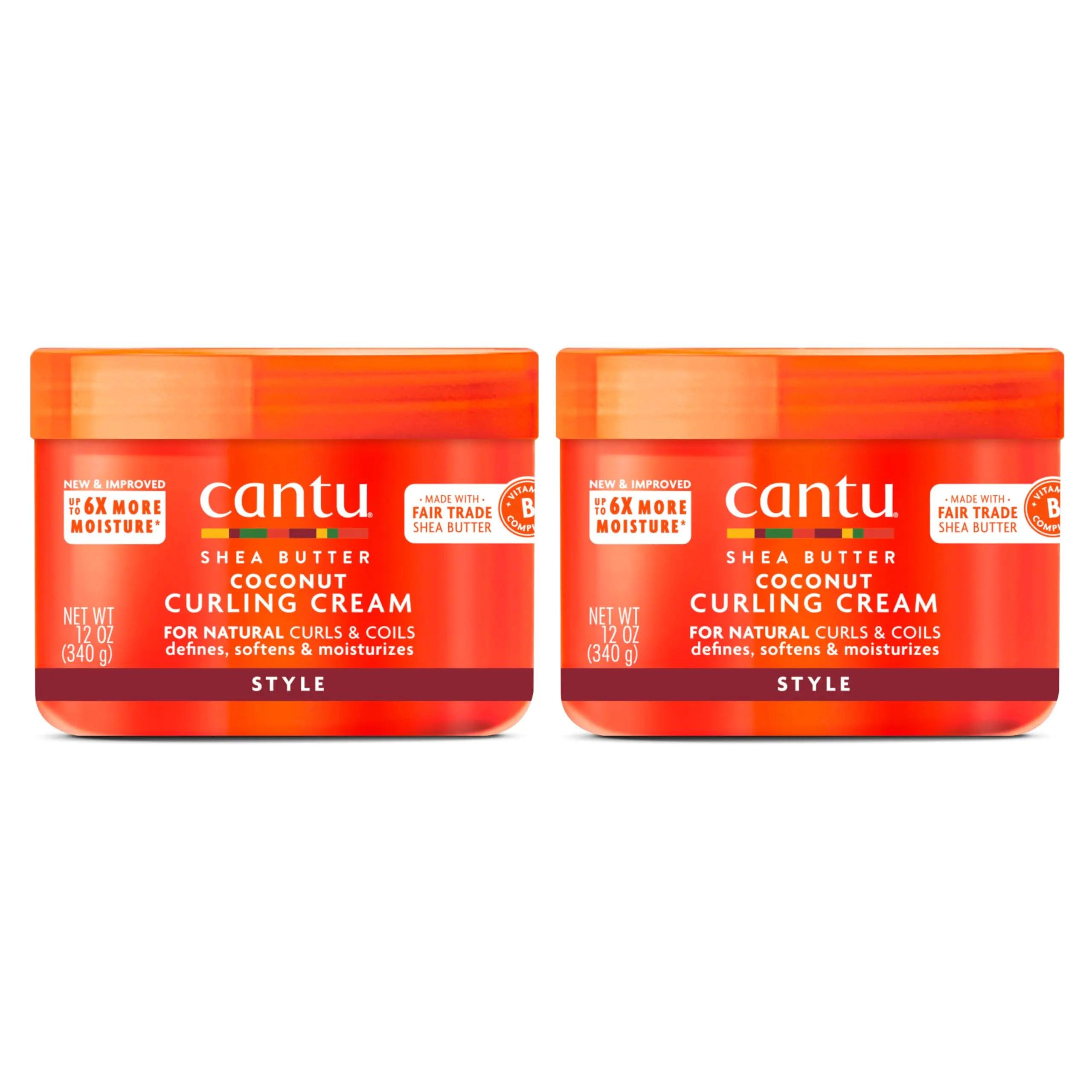 Cantu Coconut Curling Cream for Natural Hair with Pure Shea Butter, 12 oz (Pack of 2) 12 Ounce (Pack of 2) - Evallys.com # #