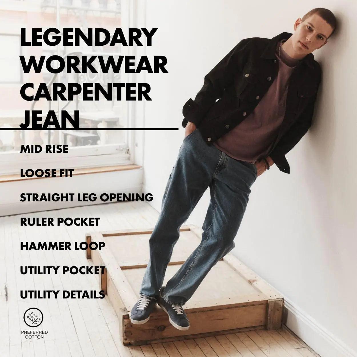 Lee mens Legendary Workwear Carpenter Jean 38W x 36L Union Fade - Evallys.com # #