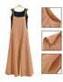 YESNO Women Casual Loose Long Bib Pants Wide Leg Jumpsuits Baggy Cotton Rompers Overalls with Pockets PZZTYP2 3X-Large Apricot - Evallys.com # #