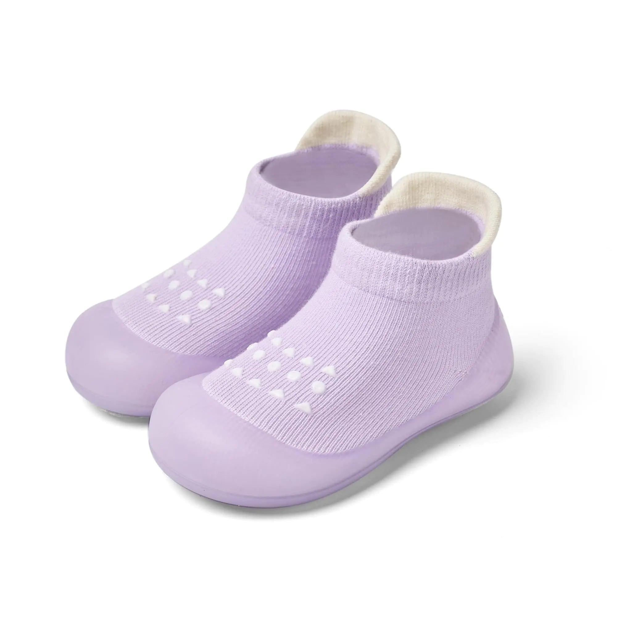 Baby Sock Shoes Baby Walking Shoes Infant Non-Slip Breathable Slippers with Soft Rubber Sole Baby Boys Girls Sneakers 6-9 Months Infant Af-39 Purple - Evallys.com # #