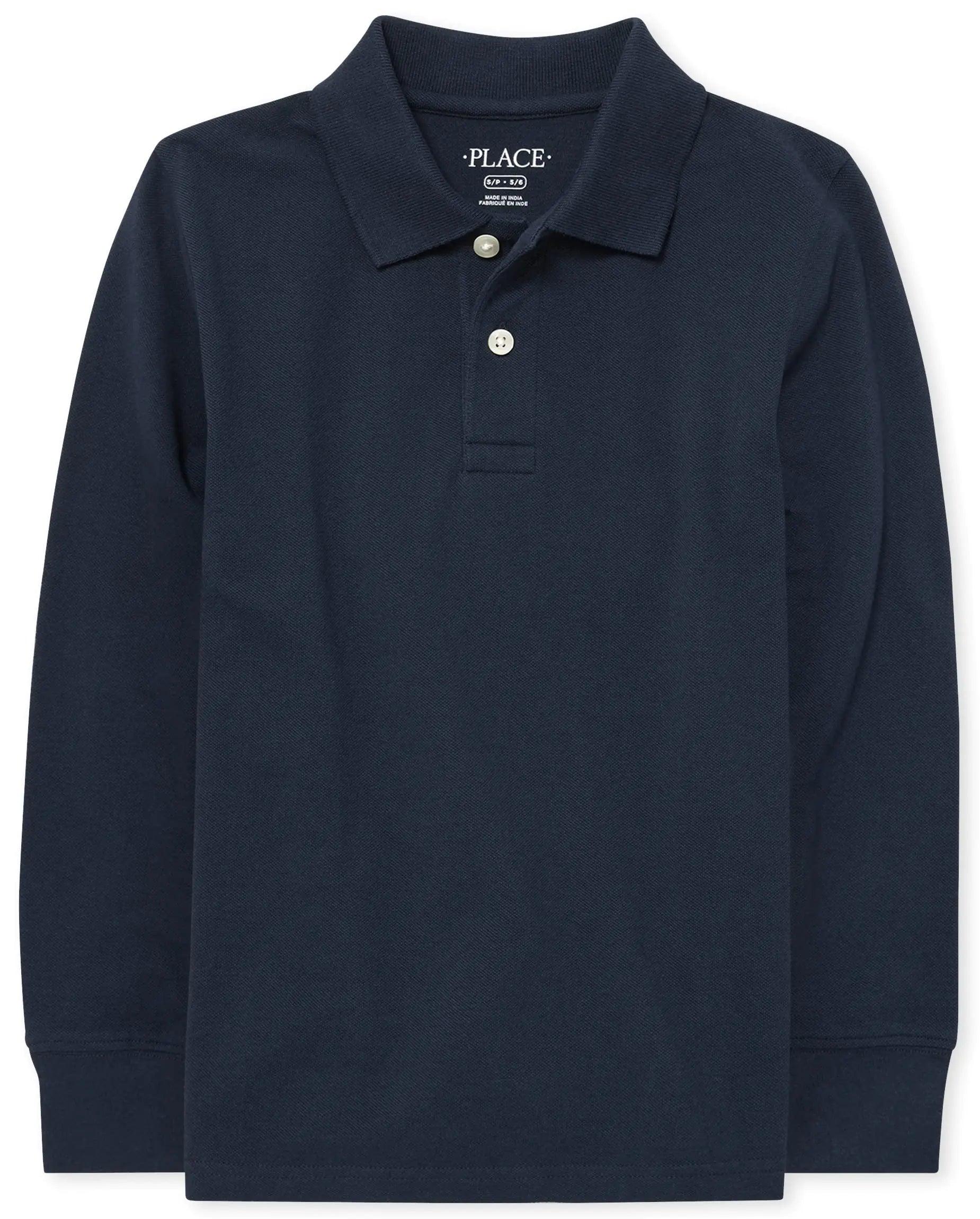 The Children's Place boys Long Sleeve Pique Polo Small Nautico Single - Evallys.com # #